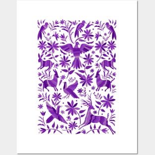 Mexican Otomí Design in Purple Posters and Art